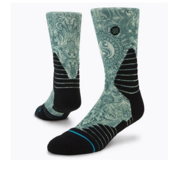 NEW Stance | green money dolla bills cash basketball socks crew large 9-12